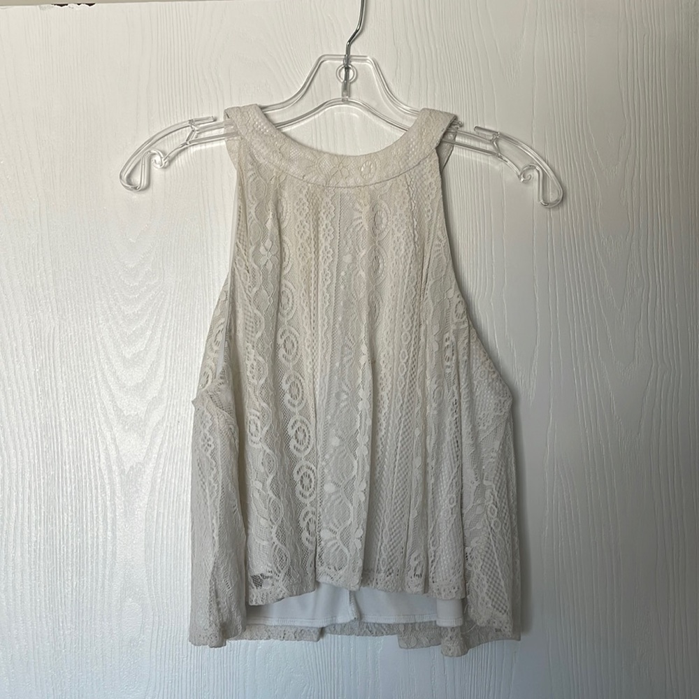 Lace white crop top